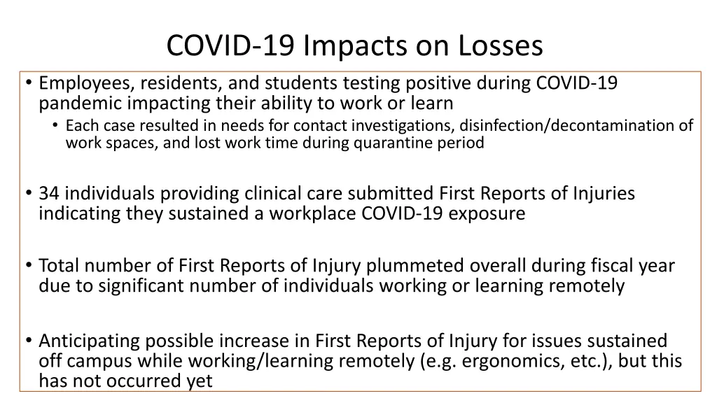 covid 19 impacts on losses employees residents