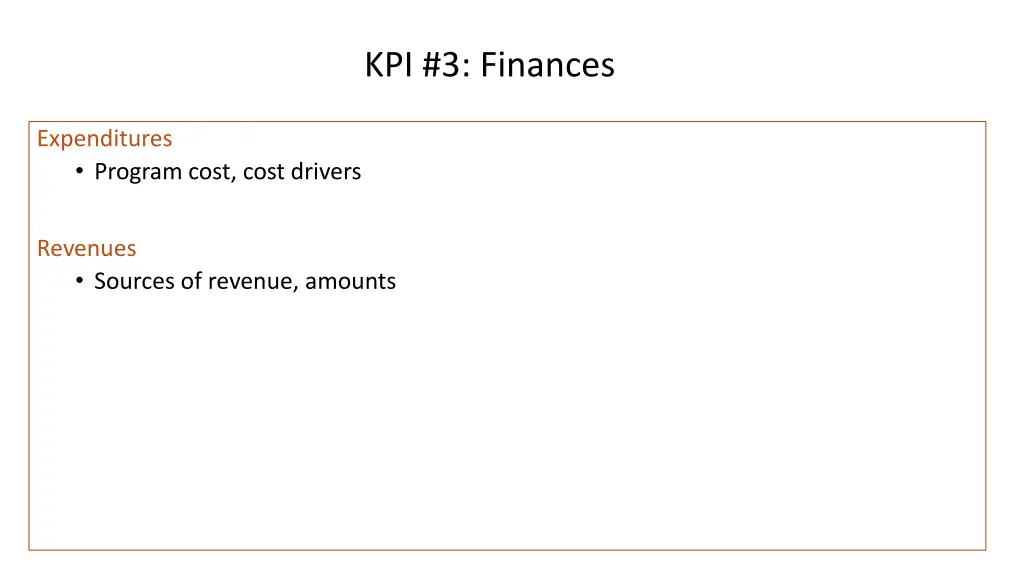 kpi 3 finances