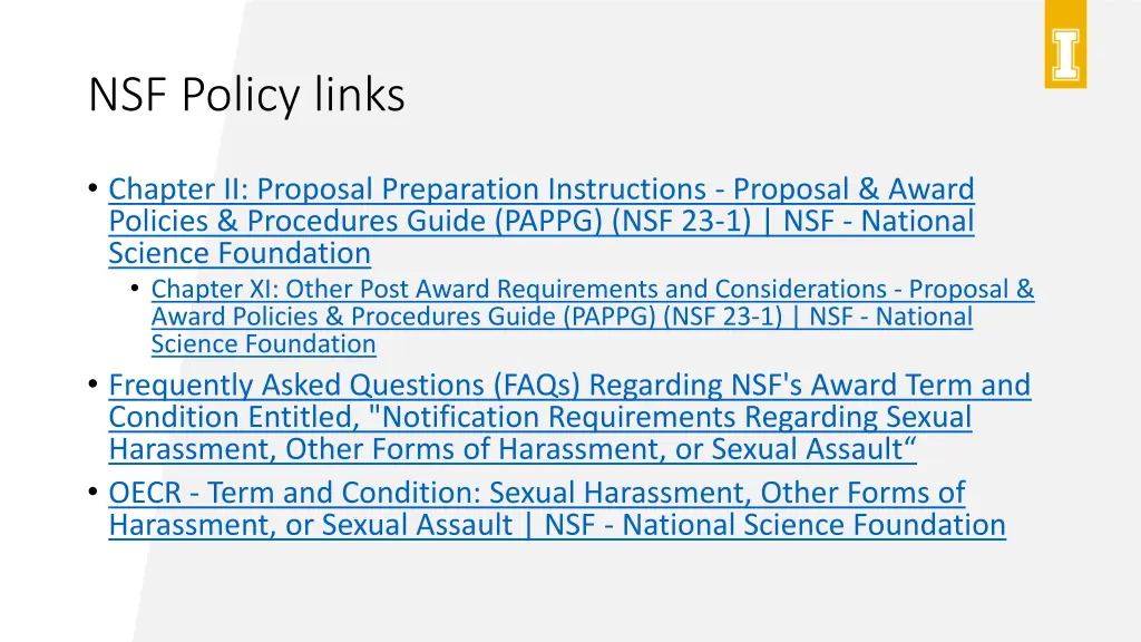 nsf policy links