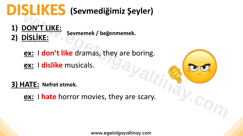 dislikes sevmedi imiz eyler