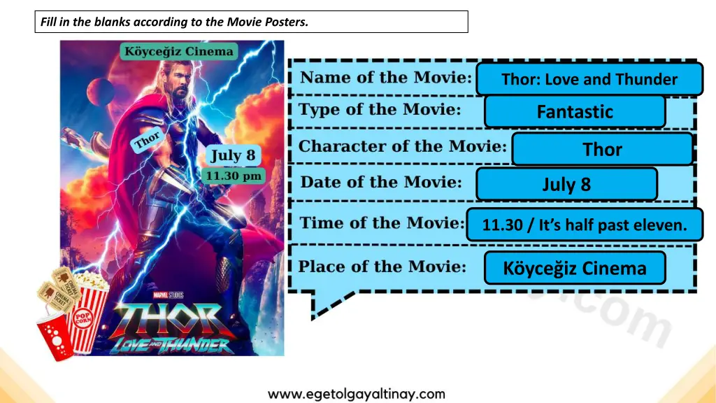 fill in the blanks according to the movie posters 1