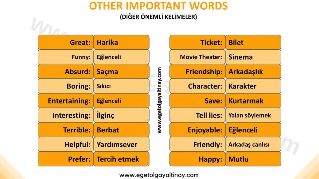 other important words d er neml kel meler