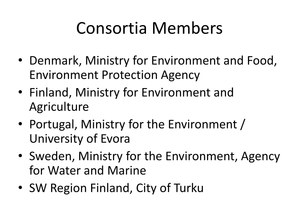 consortia members