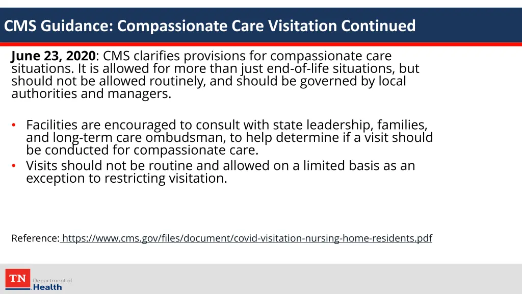 cms guidance compassionate care visitation 1