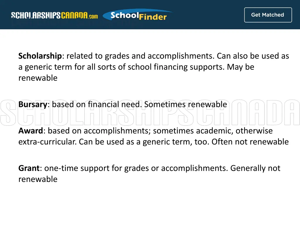 definitions scholarships