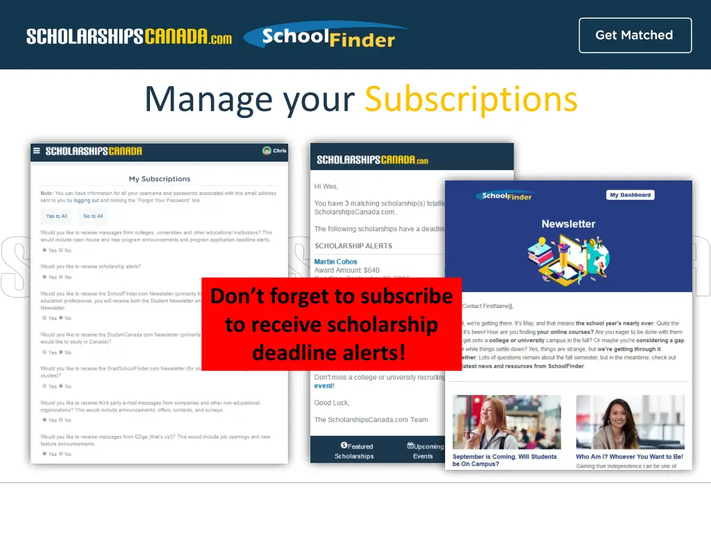 manage your subscriptions