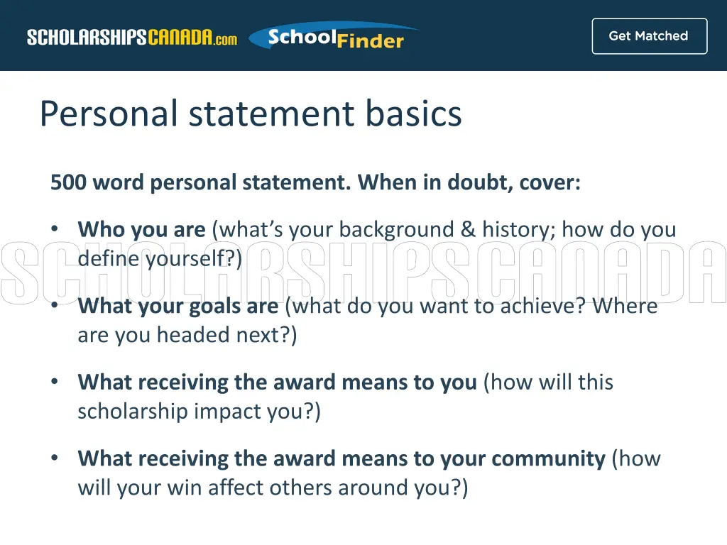 personal statement basics