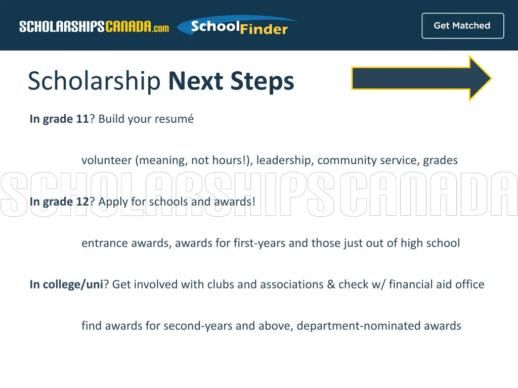 scholarship next steps