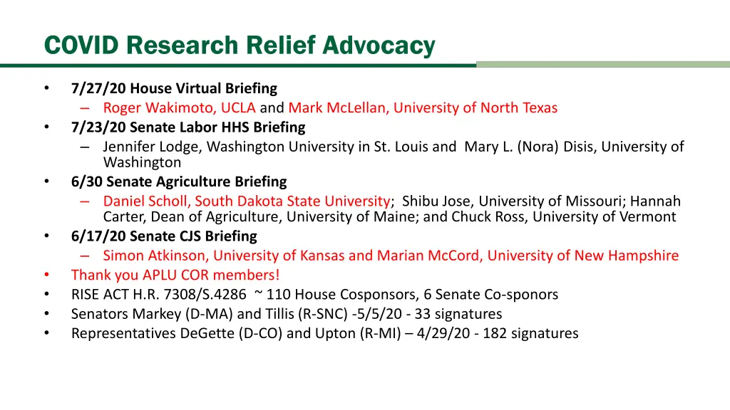 covid research relief advocacy 1