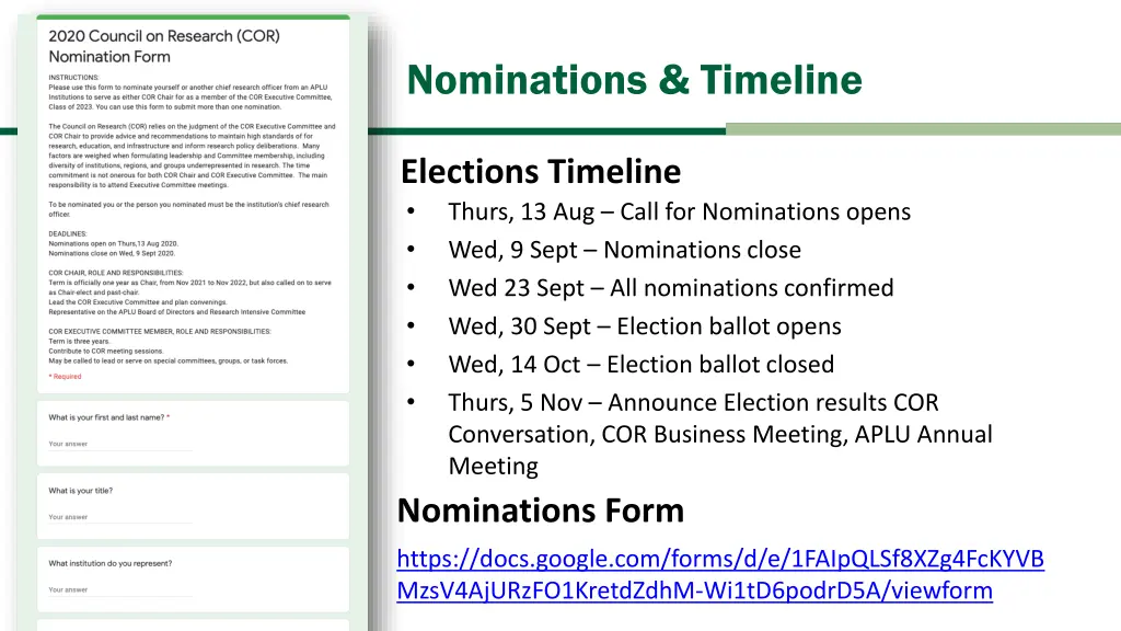 nominations timeline