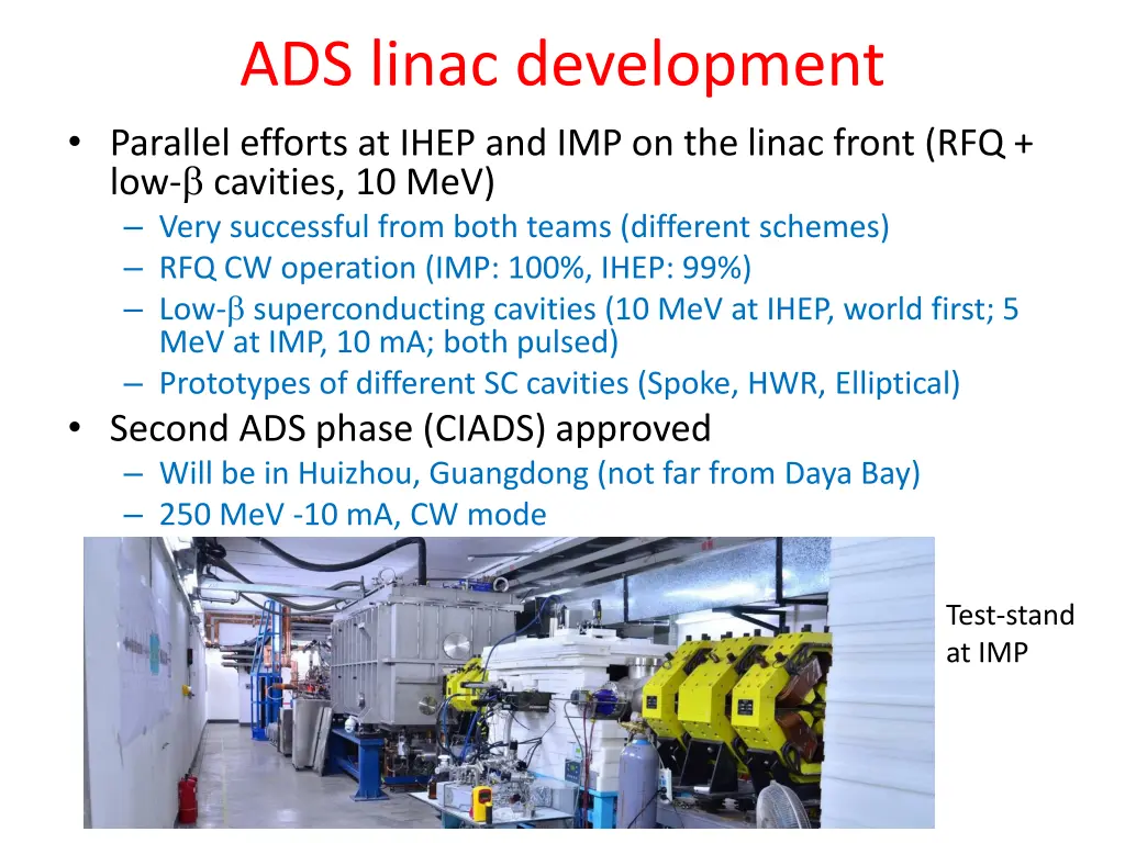 ads linac development parallel efforts at ihep