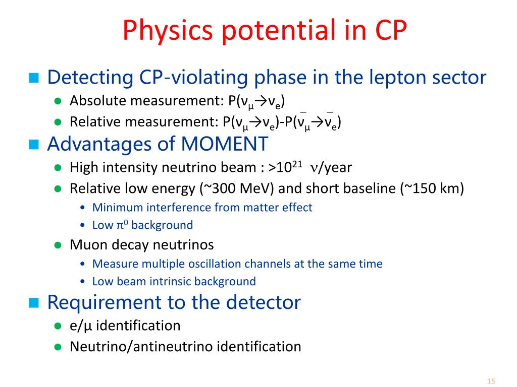 physics potential in cp