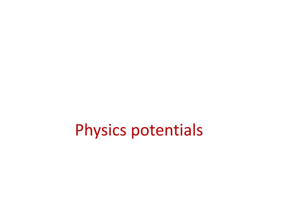 physics potentials