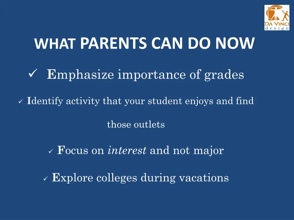 what parents can do now