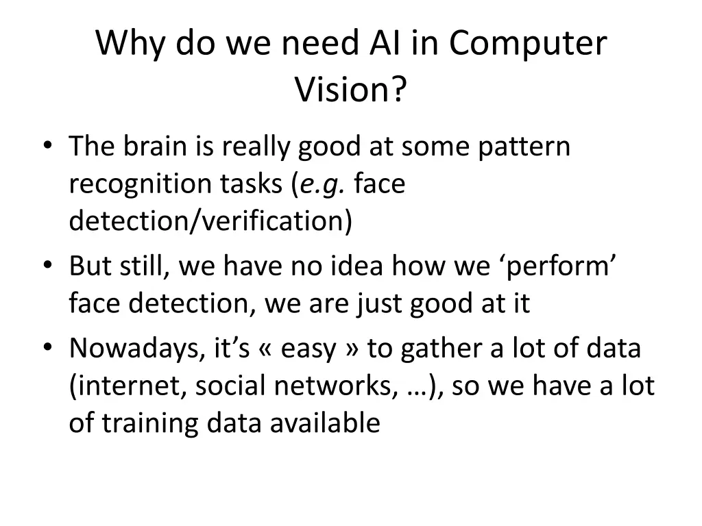 why do we need ai in computer vision