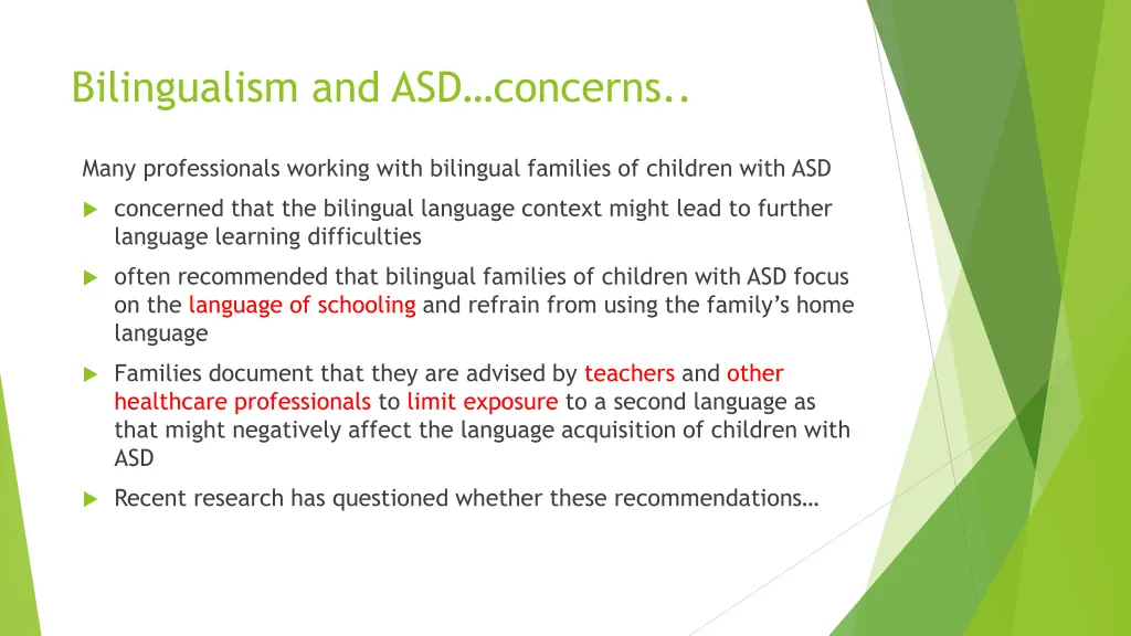 bilingualism and asd concerns