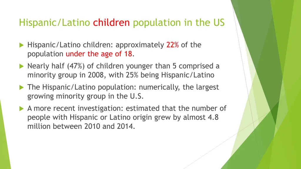 hispanic latino children population in the us