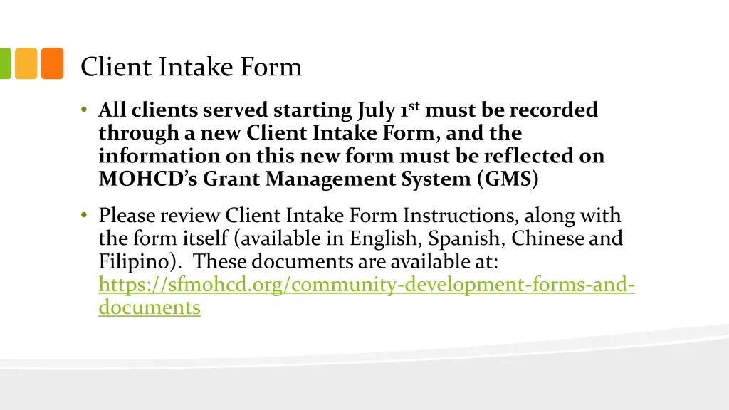 client intake form