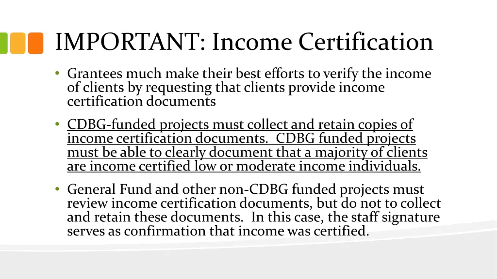 important income certification