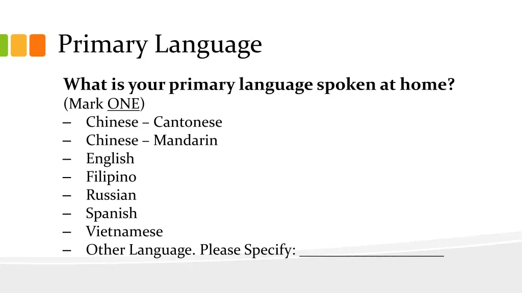 primary language