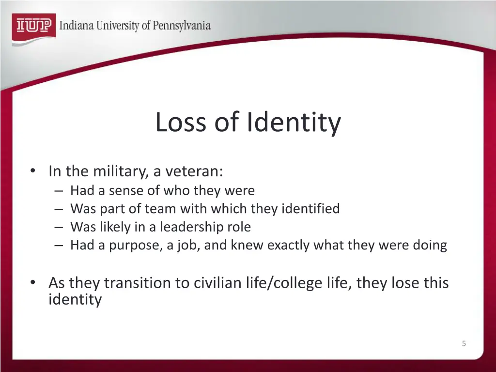 loss of identity