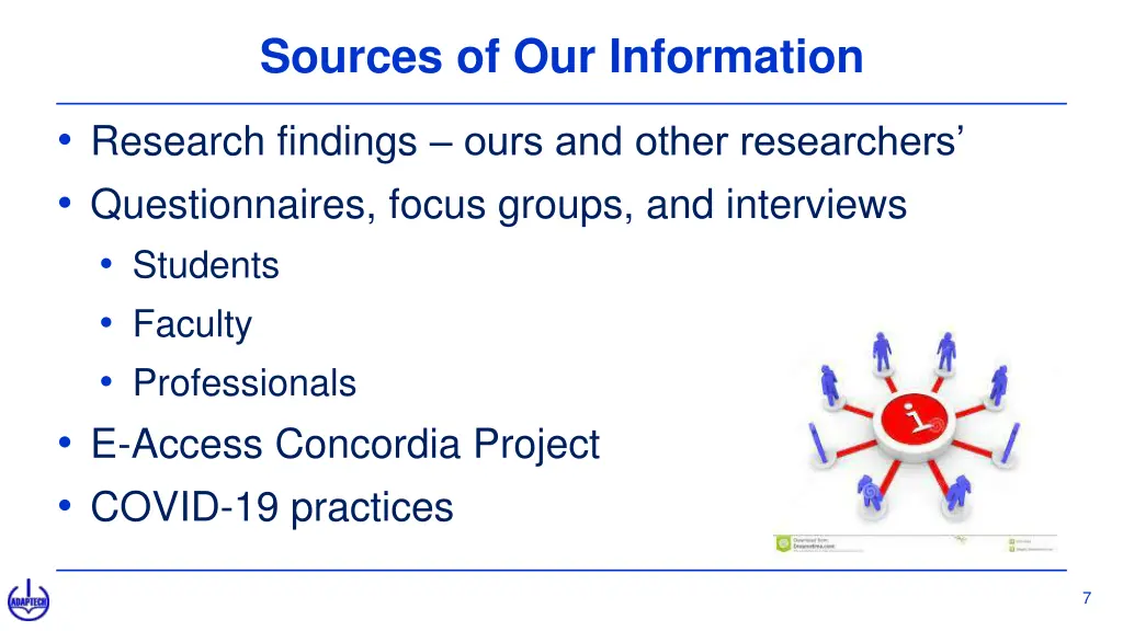 sources of our information