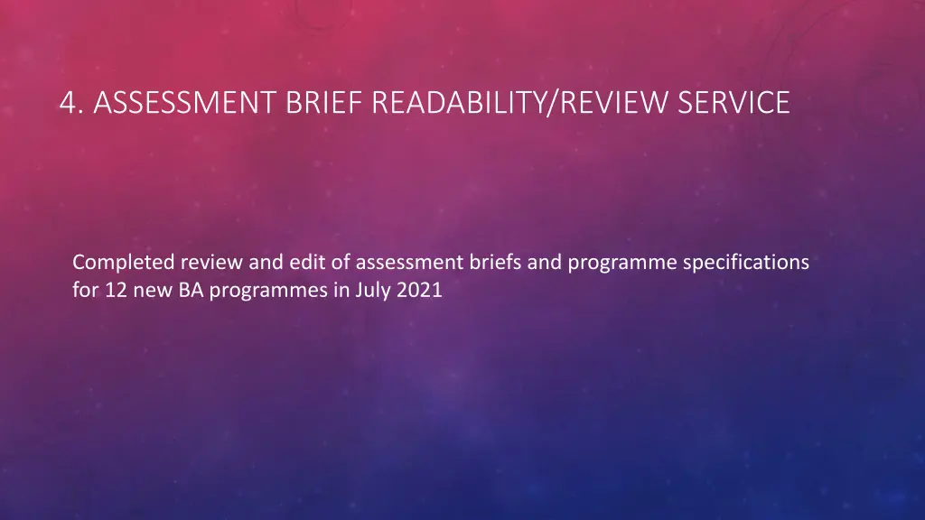 4 assessment brief readability review service