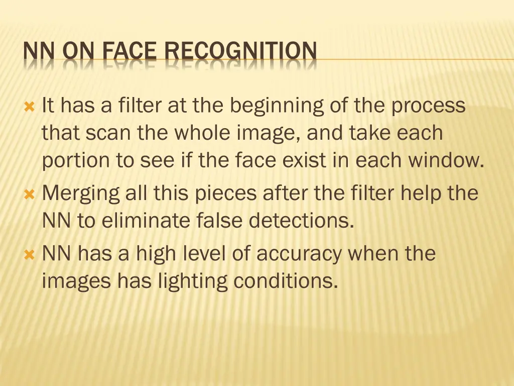 nn on face recognition