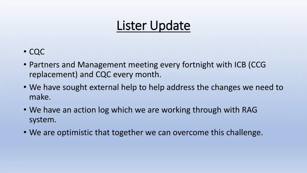 lister update lister update