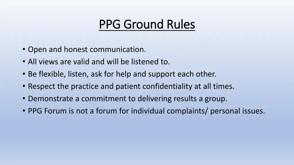 ppg ground rules ppg ground rules