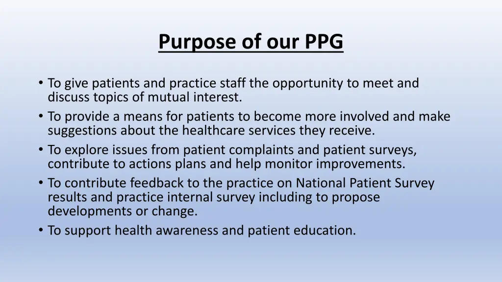 purpose of our ppg