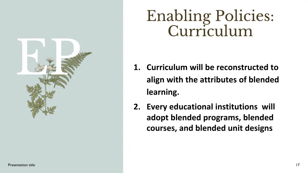 enabling policies curriculum