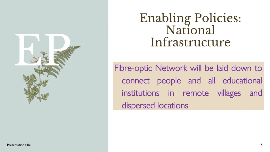 enabling policies national infrastructure