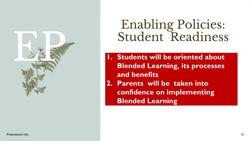 enabling policies student readiness