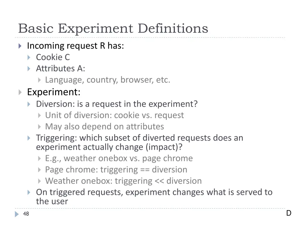 basic experiment definitions