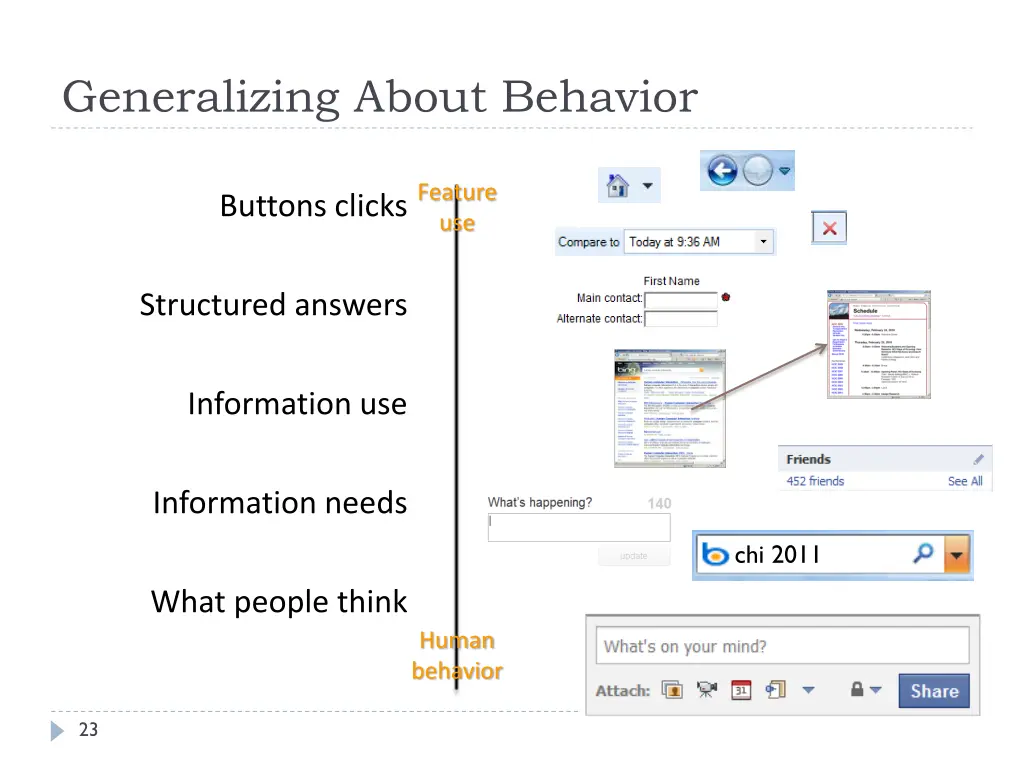 generalizing about behavior