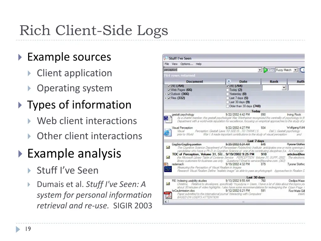 rich client side logs