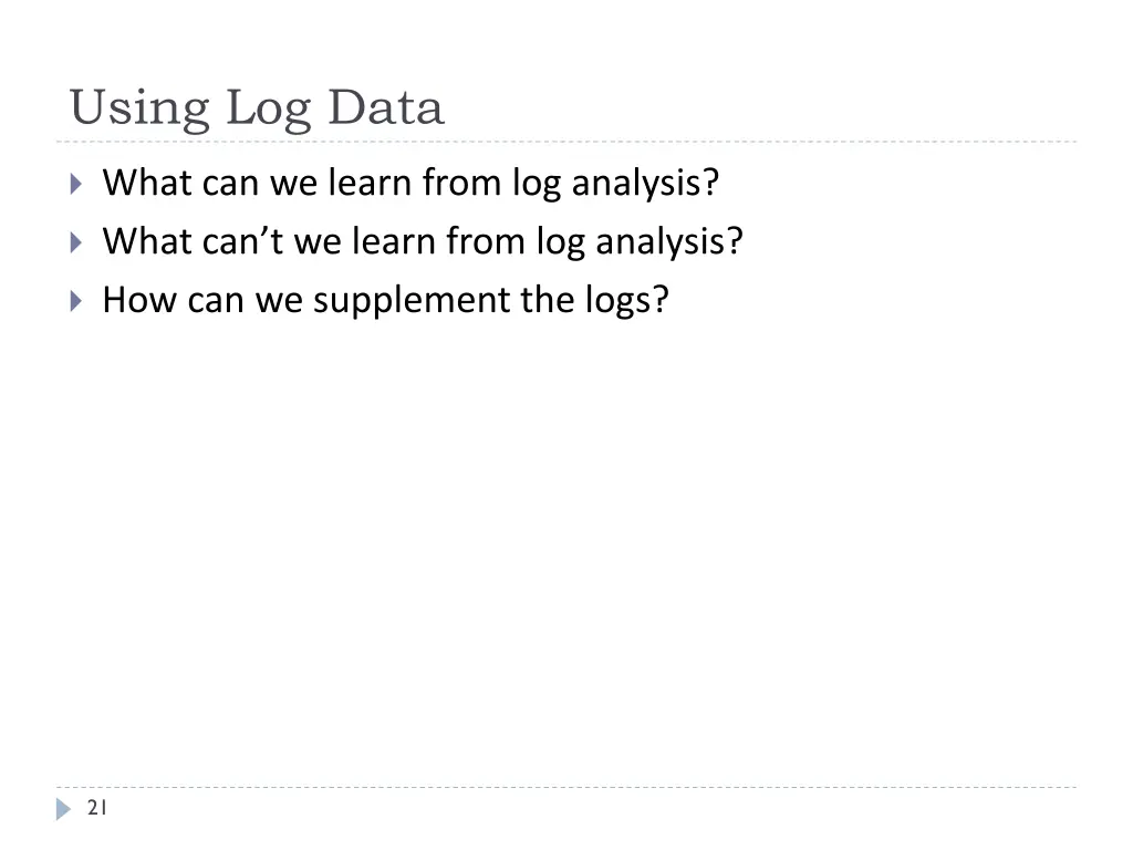 using log data