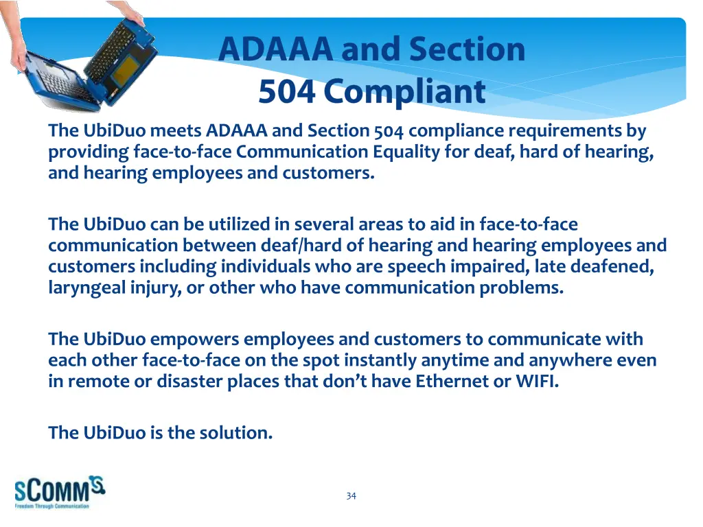 the ubiduo meets adaaa and section 504 compliance