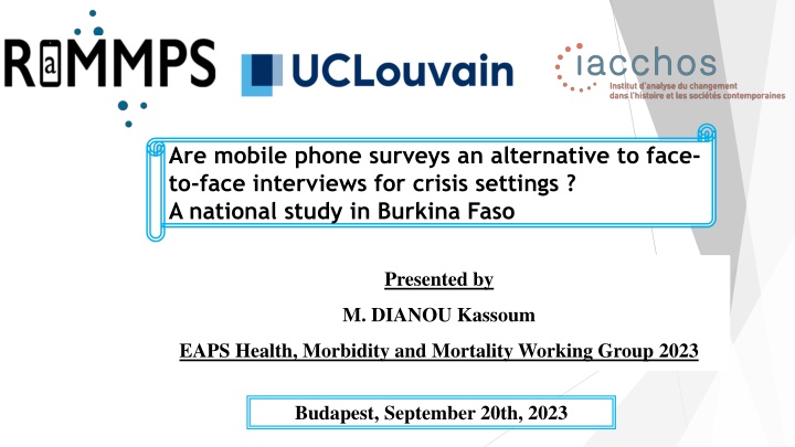 are mobile phone surveys an alternative to face