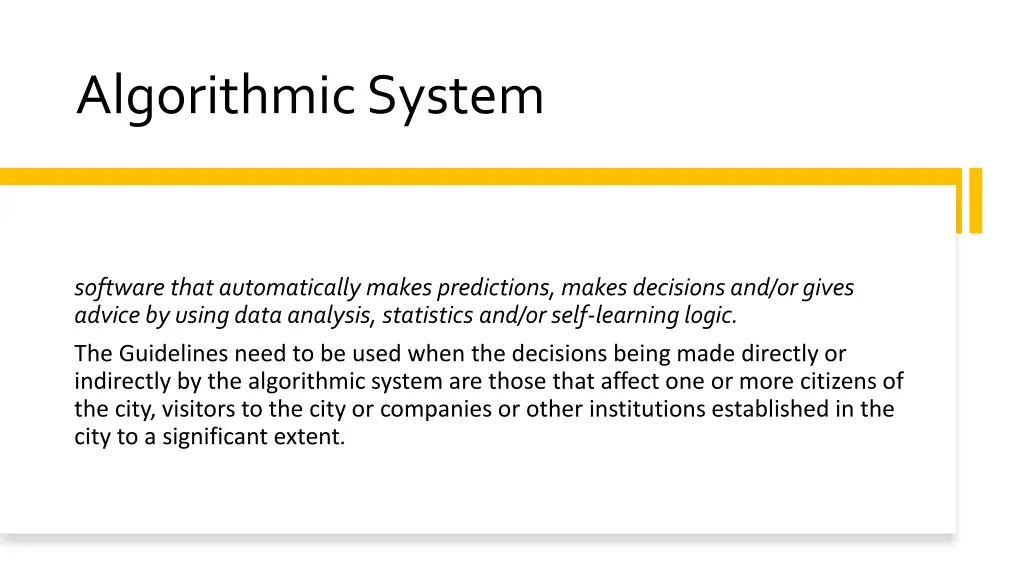 algorithmic system