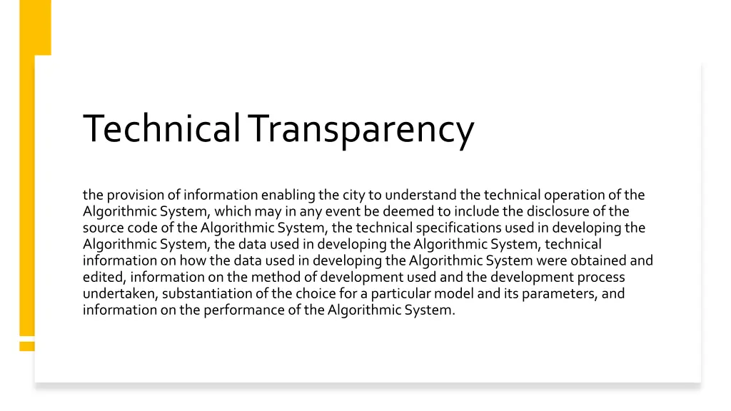 technical transparency