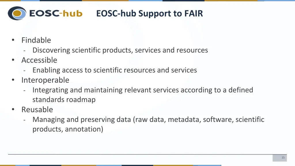 eosc hub support to fair