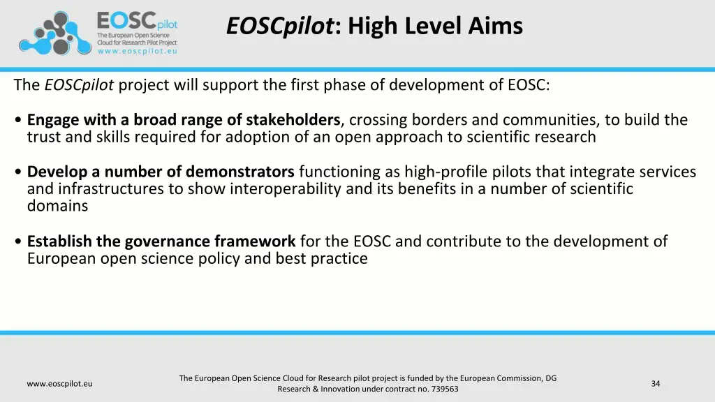 eoscpilot high level aims