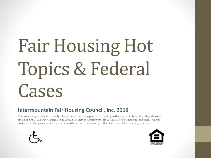 fair housing hot topics federal cases