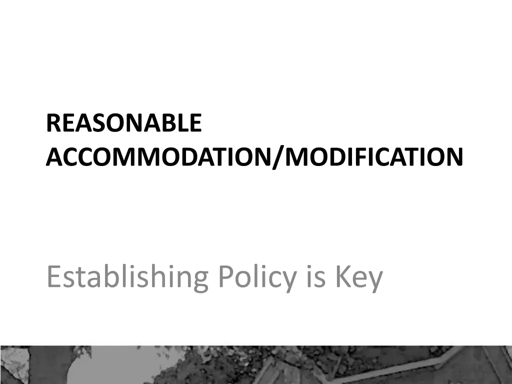 reasonable accommodation modification