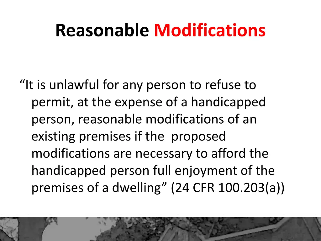 reasonable modifications