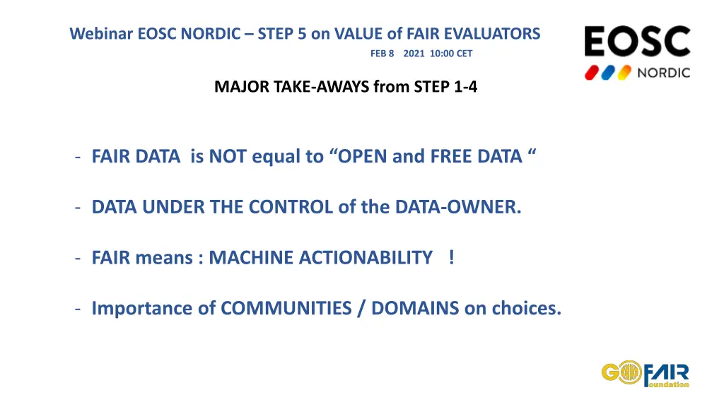 webinar eosc nordic step 5 on value of fair 2