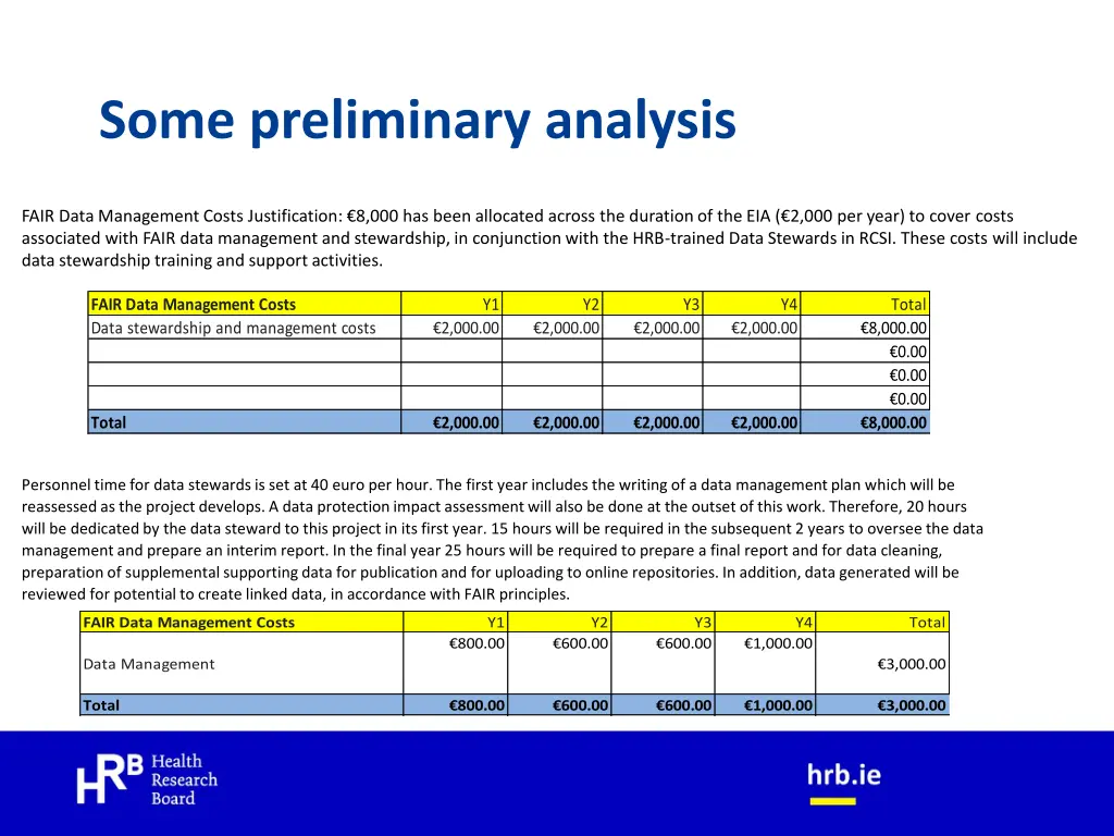 some preliminary analysis