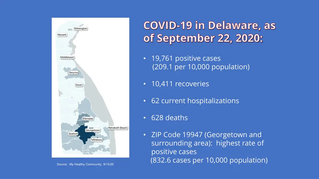 covid 19 in delaware as of september 22 2020